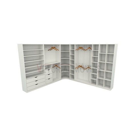 Kit Closet Modulado Armário Colmeia Cabideiro Canto M18