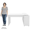 Ver mais imagens de Mesa Escrivaninha em L Eron e Estante Livreiro 90x187cm Lean A06 Branco - Mpozenato