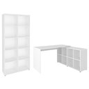 Ver imagem 1 de Mesa Escrivaninha em L Eron e Estante Livreiro 90x187cm Lean A06 Branco - Mpozenato