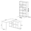 Ver imagem 4 de Mesa Escrivaninha em L Eron e Estante Livreiro 90x187cm Lean A06 Branco - Mpozenato