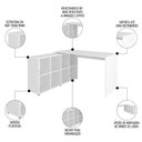 Ver imagem 3 de Mesa Escrivaninha em L Eron e Estante Livreiro 90x187cm Lean A06 Branco - Mpozenato