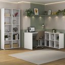 Ver imagem 2 de Mesa Escrivaninha em L Eron e Estante Livreiro 90x187cm Lean A06 Branco - Mpozenato