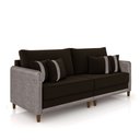 Ver imagem 5 de Sofá Montecarlo 2 Lugares 172cm Veludo/pu Marrom/cinza