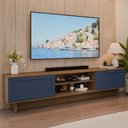 Ver imagem 1 de Rack para Tv até 80 Polegadas 218 Cm 2 Portas Rustic/azul Vik Madesa