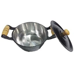 Panela Caçarola Alumínio Preto Alça e Pomel de Madeira 16 Cm Diâmetro 1,35 Litros - 2