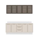 Ver imagem 2 de Cozinha Compacta Amara 9 Portas 3 Gavetas com Vidro 40250786 Creme/branco - Politorno