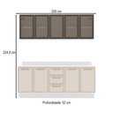 Ver imagem 4 de Cozinha Compacta Amara 9 Portas 3 Gavetas com Vidro 40250786 Creme/branco - Politorno