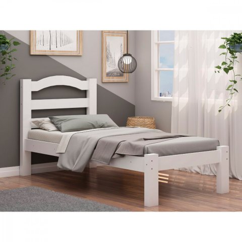Cama Solteiro Robusta - Mdf - 88cm - Design Moderno Arauna