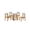 Ver imagem 2 de Conjunto Sala de Jantar Mesa Grécia 4 Cadeiras Jade Marrom/Cinamomo/Creme/Off White