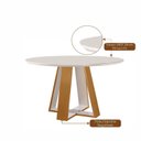 Ver imagem 6 de Conjunto Sala de Jantar Mesa Grécia 4 Cadeiras Jade Marrom/Cinamomo/Creme/Off White