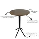 Ver imagem 3 de Mesa Bistrô Alto Preto com Tampo Redondo Amadeirado