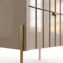 Ver imagem 6 de Mesa de Cabeceira Moriah 45cm Conect com 2 Gavetas MDF Industrial Pés e Puxadores em Ferro Dourado