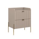 Ver imagem 7 de Mesa de Cabeceira Moriah 45cm Conect com 2 Gavetas MDF Industrial Pés e Puxadores em Ferro Dourado