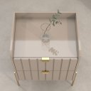 Ver imagem 4 de Mesa de Cabeceira Moriah 45cm Conect com 2 Gavetas MDF Industrial Pés e Puxadores em Ferro Dourado