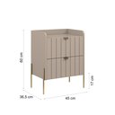 Ver imagem 7 de Mesa de Cabeceira Moderna Pequena com Gavetas Madeira Mdf Moriah 45cm Conect com Pés e Puxadores Aço