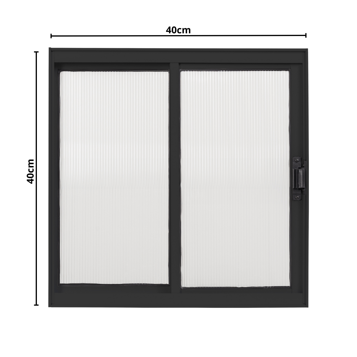 Janela Vitro 2 Folhas para Banheiro Alumínio A40l40 Policarbonato Preto - 8