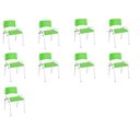Ver imagem 1 de Kit 9 Cadeiras Infantil Iso, Escola, Base Branco- Verde Claro