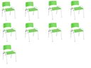 Ver imagem 1 de Kit 9 Cadeiras Infantil Iso, Escola, Base Branco- Verde Claro