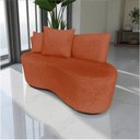 Ver imagem 1 de Namoradeira Sofá 2 Lugares Yara Orgânica Veludo Terracota