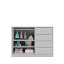 Ver imagem 4 de Cômoda Infantil Jade 4 Gavetas MDF Puxador Embutido Cinza Sallar Home