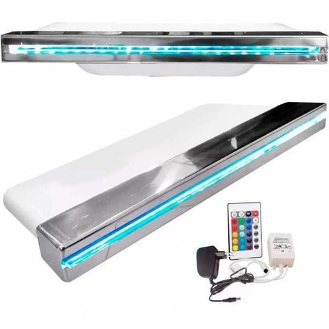 Cascata para Piscina 80cm de Embutir Bico Inox com Led Rgb