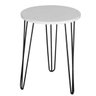 Mesa de Apoio e Lateral Canto Redonda MDF 45cm Pé de Ferro Metal Hairpin:Tampo Branco Pé Preto - 2