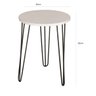 Mesa de Apoio e Lateral Canto Redonda MDF 45cm Pé de Ferro Metal Hairpin:Tampo Branco Pé Preto - 3