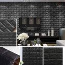 Ver imagem 2 de Kit 10 Un/ Espuma 3d - Tijolo Rústico - Preto