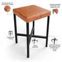 Ver imagem 6 de Banqueta Baixa Bar Cozinha Sala de Jantar Preto Stella L02 Couríssimo Camel - Lyam Decor