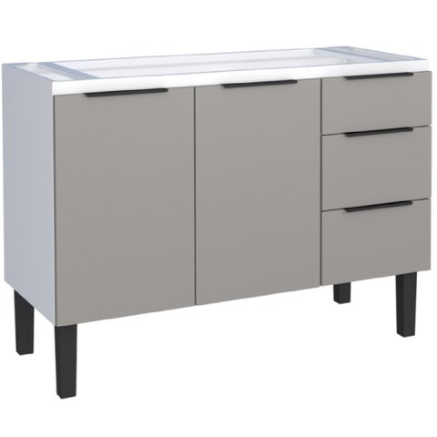 Gabinete em Aço Júpiter Cinza para Pias de 1,20 Metro com 2 Portas e 3 Gavetas - P101880 - Cozimax