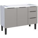 Ver imagem 1 de Gabinete em Aço Júpiter Cinza para Pias de 1,20 Metro com 2 Portas e 3 Gavetas - P101880 - Cozimax