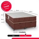 Ver imagem 6 de Cama Box Baú Casal Bipartido + Colchão Espuma D45 Marrom Suede Marrom/marrom
