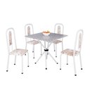 Ver imagem 2 de Conjunto para Sala de Jantar com 4 Cadeiras Lívia Branco/Bege