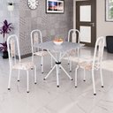 Ver imagem 1 de Conjunto para Sala de Jantar com 4 Cadeiras Lívia Branco/Bege