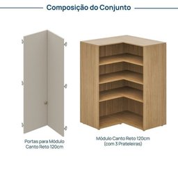Módulo de Canto Reto 120 Frame Cabecasa madeiramadeira - 3