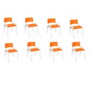 Ver imagem 2 de Kit 8 Cadeira Iso Infantil Creche, Escola Base Branco Laranja