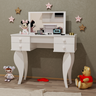 Penteadeira Infantil com Espelho e 4 Gavetas para Menina: Branco - 1