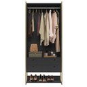 Ver imagem 6 de Guarda-Roupa Closet Modulado Casal 6 Gavetas 3 Cabideiros Estrutura Metalica 250cm Preto