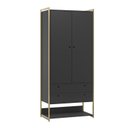 Ver imagem 5 de Guarda-Roupa Closet Modulado Casal 6 Gavetas 3 Cabideiros Estrutura Metalica 250cm Preto