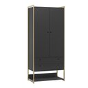 Ver imagem 2 de Guarda-Roupa Closet Modulado Casal 6 Gavetas 3 Cabideiros Estrutura Metalica 250cm Preto