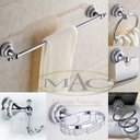 Ver imagem 1 de Kit Banheiro Metal Cromado Vintage Retrô Luxo Europa 6 peças