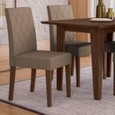 Ver imagem 1 de Kit 2 Cadeiras de Jantar Jade MDF Suede Capuccino Base Amêndoa Pallazio