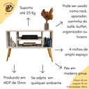 Ver imagem 2 de Rack Miami 4 Nichos Aparador Buffet Organizador Off White