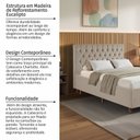 Ver imagem 6 de Cabeceira em Madeira Maciça Estofada com Botões Capitonê Casal Charlotte Espresso Móveis