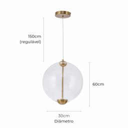 Luminária Pendente Lumier 7w 30cm 3000k Dourado Lumier Bivolt - 9