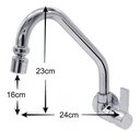 Ver imagem 2 de Torneira P/ Cozinha de Parede Metal Alta Vazão 1/4 de Volta