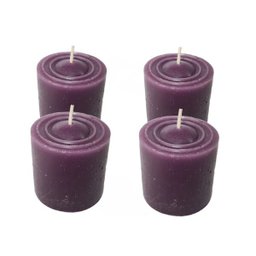 Kit 4 Velas Perfumadas Com Aroma De Uva - Cor Roxa Escura - 1