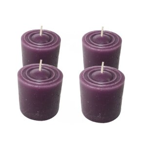 Kit 4 Velas Perfumadas Com Aroma De Uva - Cor Roxa Escura