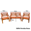 Ver imagem 7 de Kit Jogo de Banco 4 Lugares Com Mesa de Centro Madeira de Demolição Modelo X Sudeste Rústico
