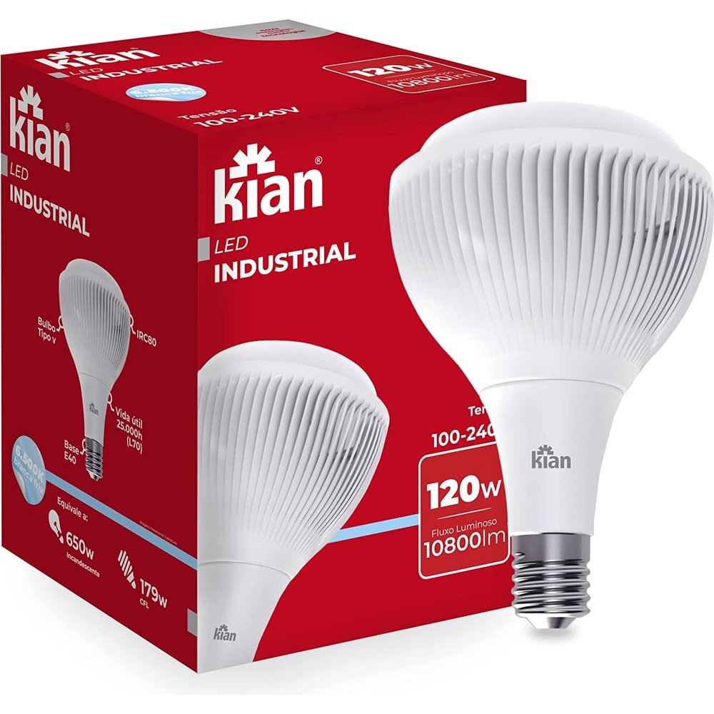 Lâmpada LED Bulbo V Industrial 120W E40 6500K Bivolt Kian